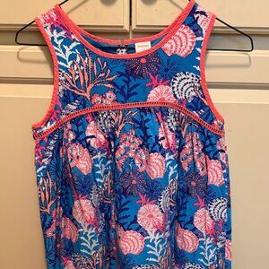 GYMBOREE Shells Dress in Blue Pink and White Size 12